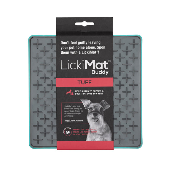 LickiMat Buddy Tuff Tough Slow Feeder Boredom Buster Anxiety Reliever Dogs and Cats - Turquoise