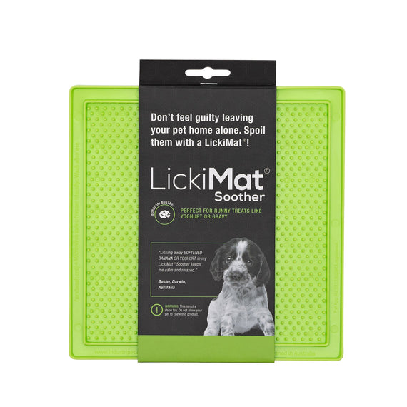 LickiMat Soother Slow Feeder Boredom Buster Anxiety Reliever Dogs and Cats - Green